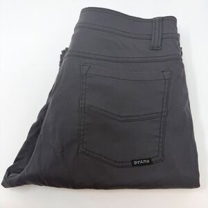 Prana Bridger Slim Fit Pants Mens 30x29 Charcoal Grey Nylon Stretch FLAW